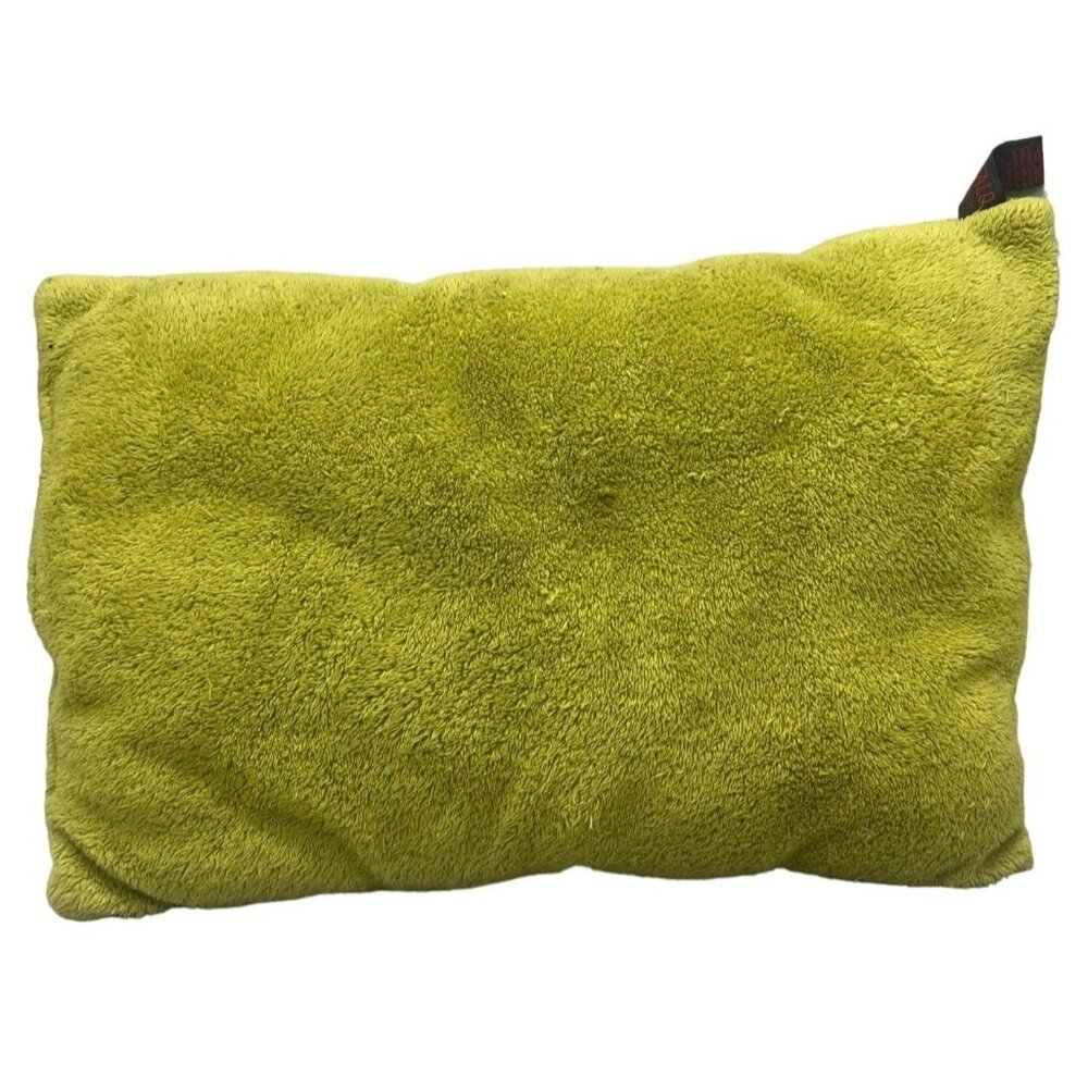 buffalo david bitten green throw pillow rectangle fuzzy soft poly 15x10" READ
